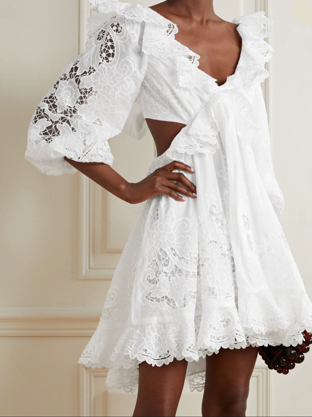 NADINE WHITE EMBROIDERED DRESS