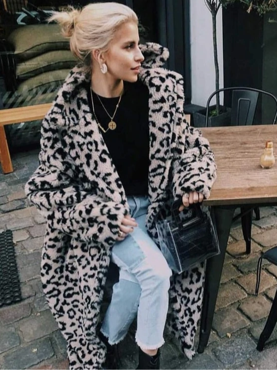Leopard Eco Fur Bear Overcoat