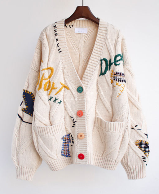 Luisa Warm Knitted Sweater&Embroidery