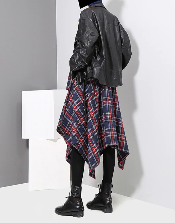 Mia Plaid Loose Big Hem Skirt