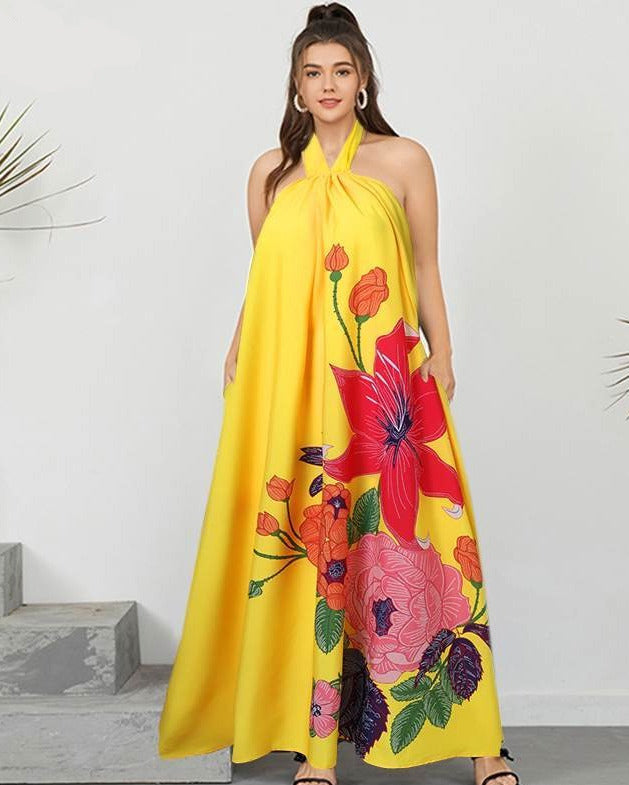 DOREEN HALTER DRESS /plus size/