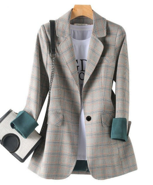Business Plaid Spring Blazer