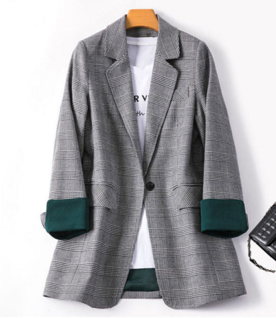 Business Plaid Spring Blazer