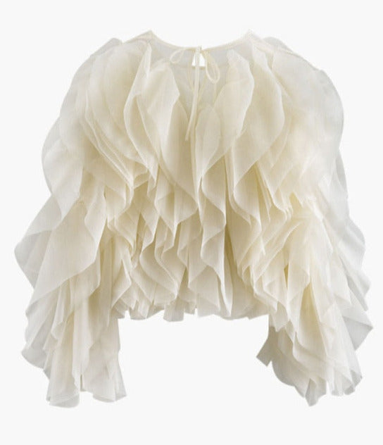 Elegant Ruffles Chiffon Blouses