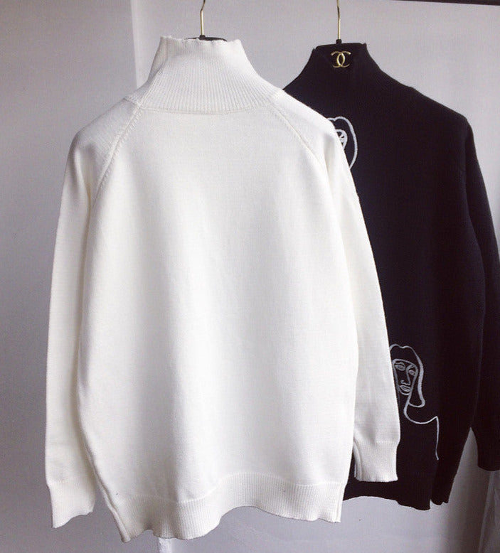 Abstract Print Sweater