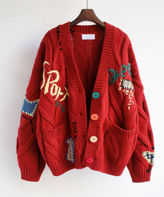 Luisa Warm Knitted Sweater&Embroidery