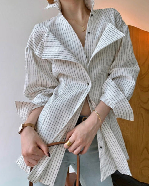 Brenda Patchwork Ruffle Shirt