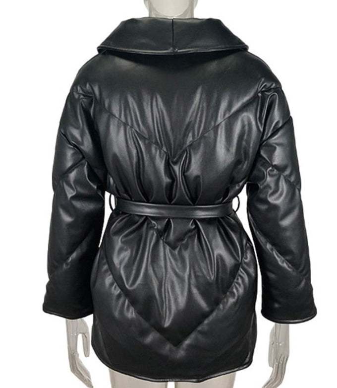 Ruby Loose PU Leather Coat