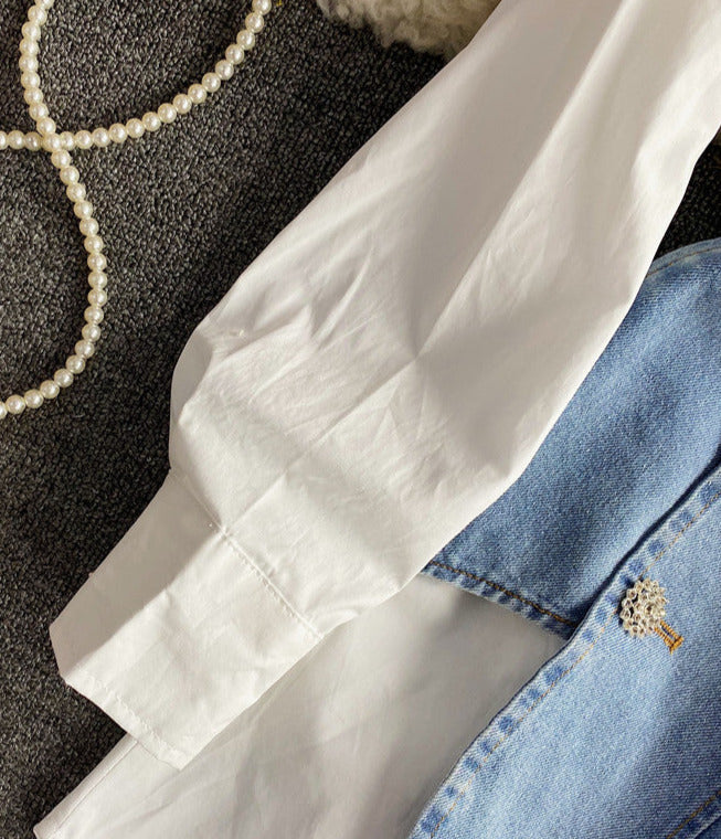 Hannah irregular denim shirt