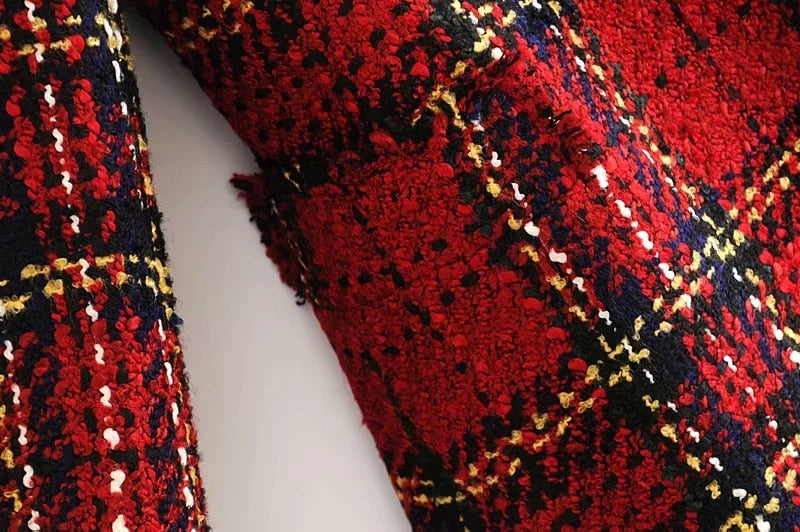 Red Stile Plaid Blazer