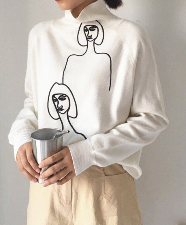 Abstract Print Sweater