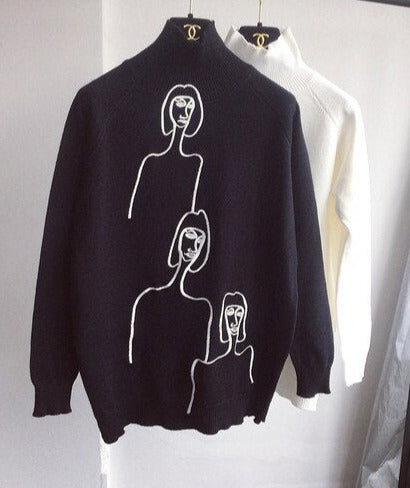 Abstract Print Sweater