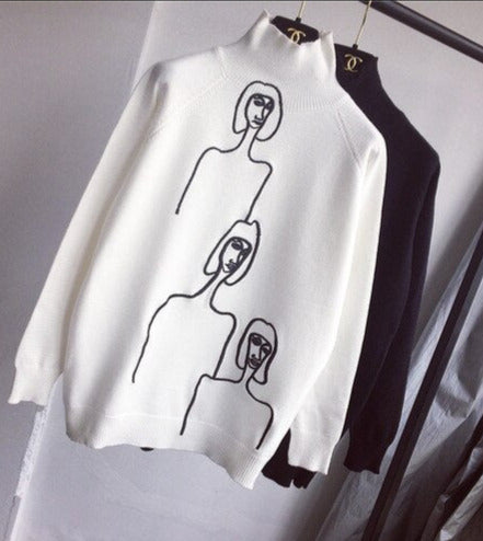 Abstract Print Sweater