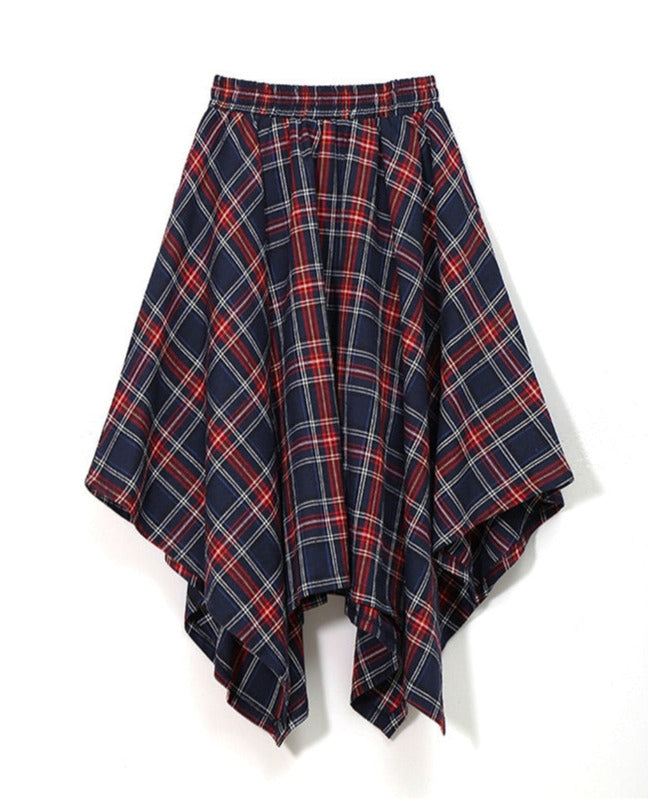 Mia Plaid Loose Big Hem Skirt