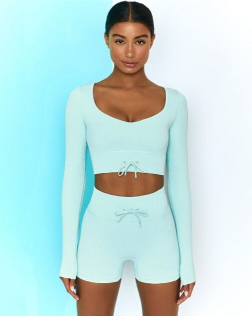 Linda 2 Pieces Set Crop Top&Shorts