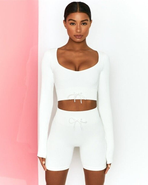 Linda 2 Pieces Set Crop Top&Shorts