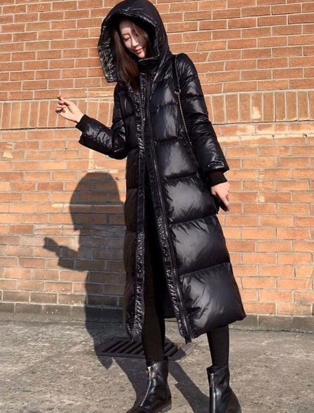 Grace Black Glossy Warm Coat