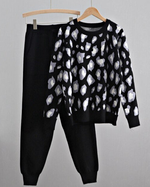 Zena Leopard Knitted Sets&Suit