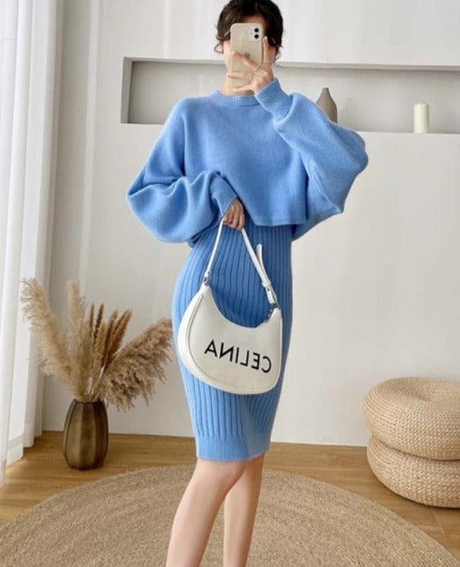 Emily Knitted Sweater& Elegant Dress