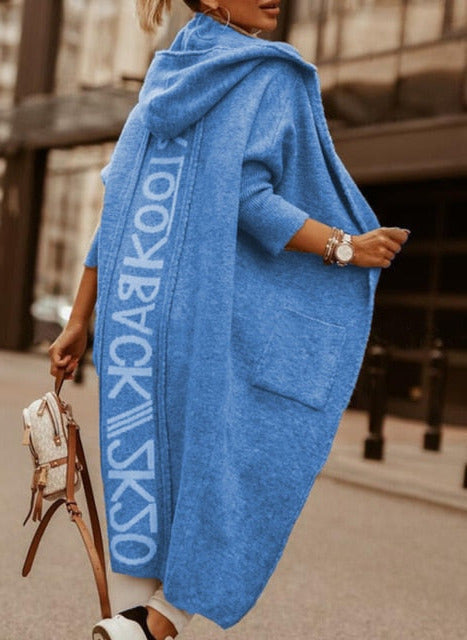 Knitted Hooded Cardigan