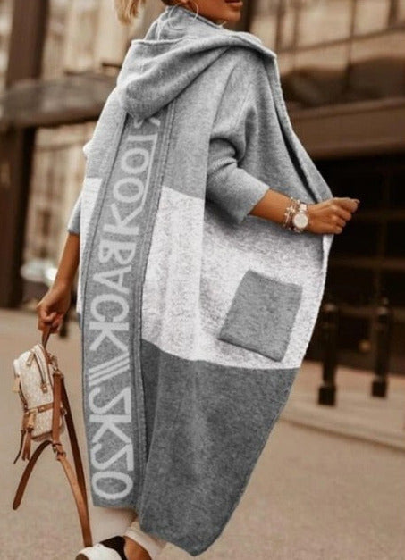 Knitted Hooded Cardigan