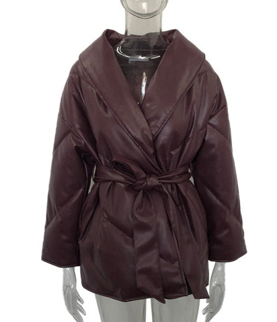Ruby Loose PU Leather Coat