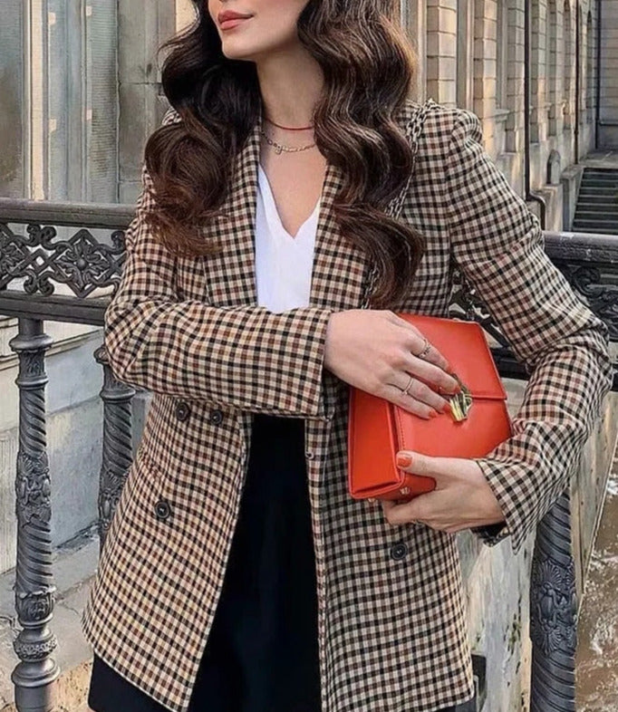 Sara Plaid Office Lady Jacket