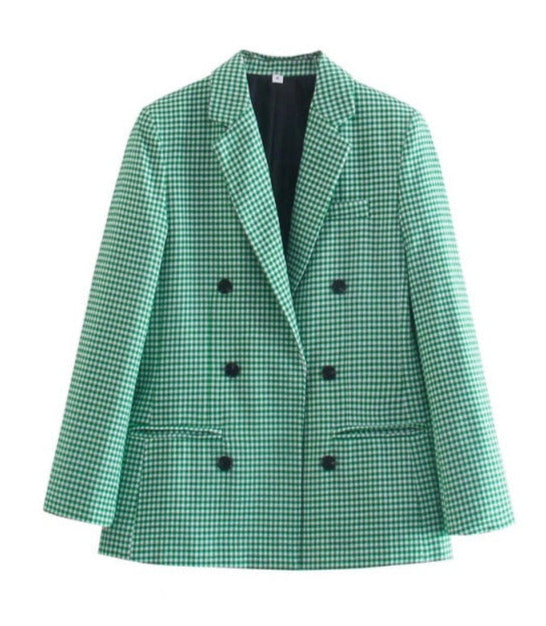 Sara Plaid Office Lady Jacket