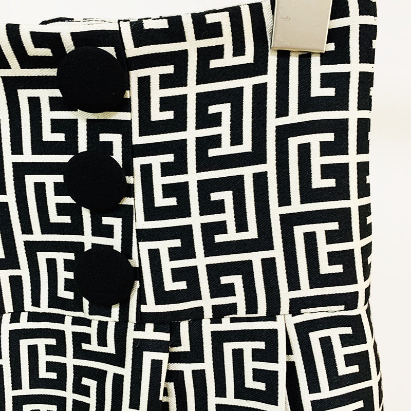 Geometric Jacquard Blazer&Pants