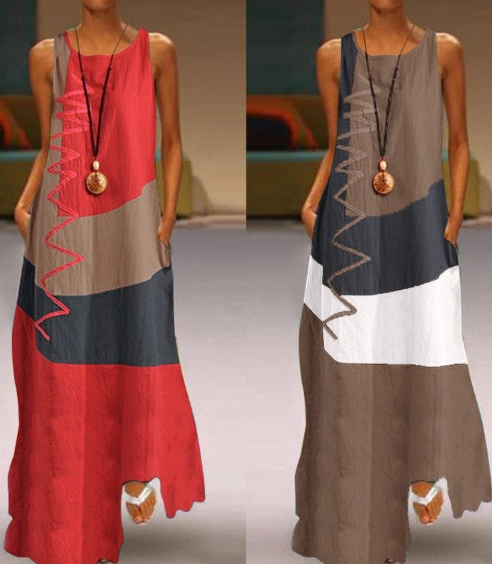 Summer Patchwork Maxi Dress