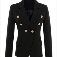 ROCKSA DOUBLE-BREASTED SATIN BLAZER