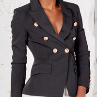 ROCKSA DOUBLE-BREASTED SATIN BLAZER