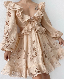 NADINE CREAM EMBROIDERED DRESS