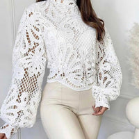 VINTAGE CROP WHITE BLOUSE