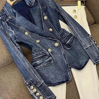 MARGOT DENIM DOUBLE-BREASTED BLAZER