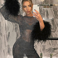 SILVIA FEATHER DRESS