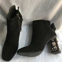 YINNA CRYSTAL SUEDE HEELS