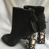 YINNA CRYSTAL SUEDE HEELS