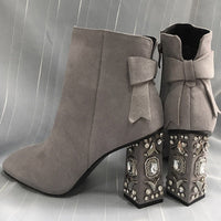 YINNA CRYSTAL SUEDE HEELS