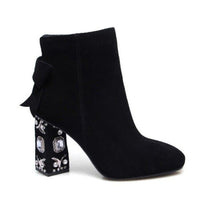 YINNA CRYSTAL SUEDE HEELS