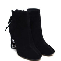 YINNA CRYSTAL SUEDE HEELS