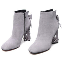 YINNA CRYSTAL SUEDE HEELS