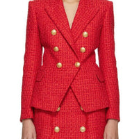 DOUBLE BREASTED TWEED BLAZER