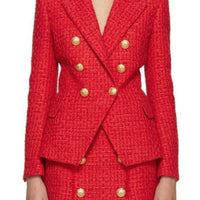 DOUBLE BREASTED TWEED BLAZER