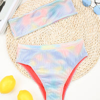 CANDY TIE-DYE BANDEAU BIKINI
