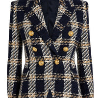 HEILEY PLAID RUNWAY BLAZER