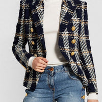 HEILEY PLAID RUNWAY BLAZER