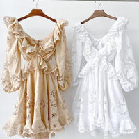 NADINE WHITE EMBROIDERED DRESS