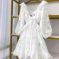 NADINE WHITE EMBROIDERED DRESS