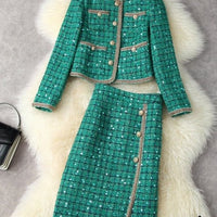POLLY TWEED SEQUINS BLAZER & SKIRT